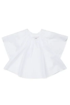 Shirts | Party Looks>MM6 MAISON MARGIELA Poplin shirt with ruffles white