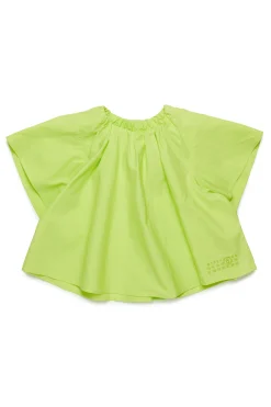 Shirts | Shirts>MM6 MAISON MARGIELA Poplin shirt with ruffles fluo green