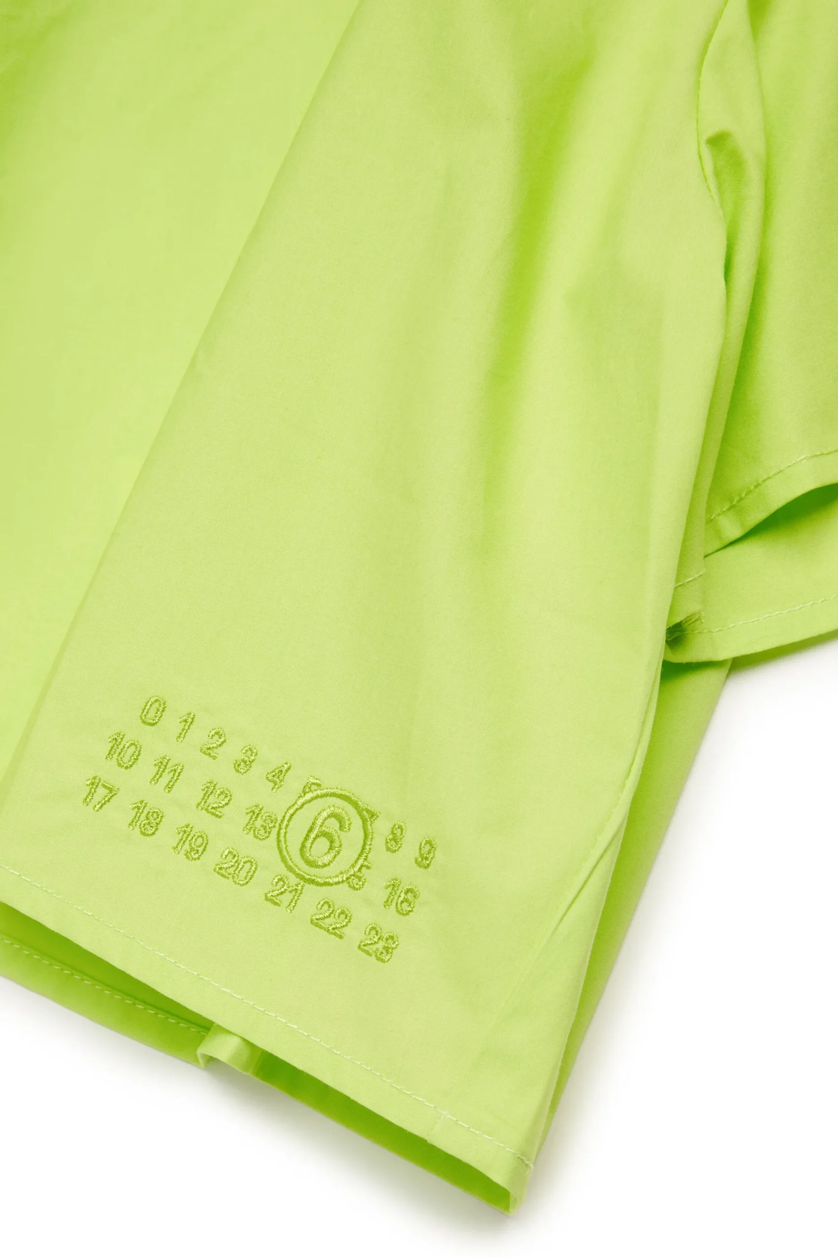 Shirts | Shirts>MM6 MAISON MARGIELA Poplin shirt with ruffles fluo green