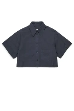 Shirts | Shirts>MM6 MAISON MARGIELA Poplin shirt with turn-up sleeves grey