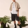 Shirts | Shirts>MM6 MAISON MARGIELA Poplin shirt with turn-up sleeves beige