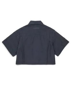 Shirts | Shirts>MM6 MAISON MARGIELA Poplin shirt with turn-up sleeves grey