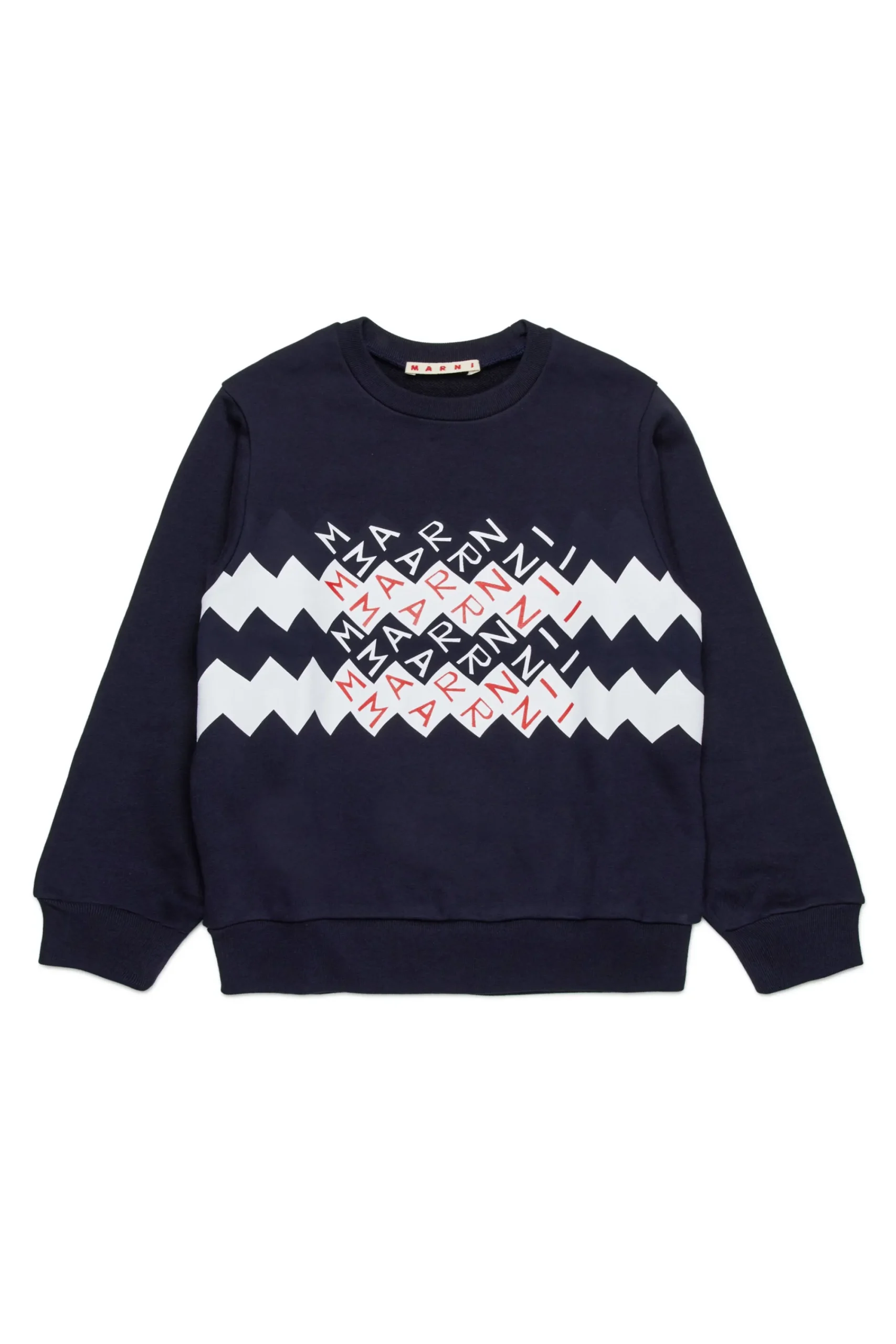 Sweatshirts | Sweatshirts>MARNI Promenade branded crew-neck sweatshirt blue navy