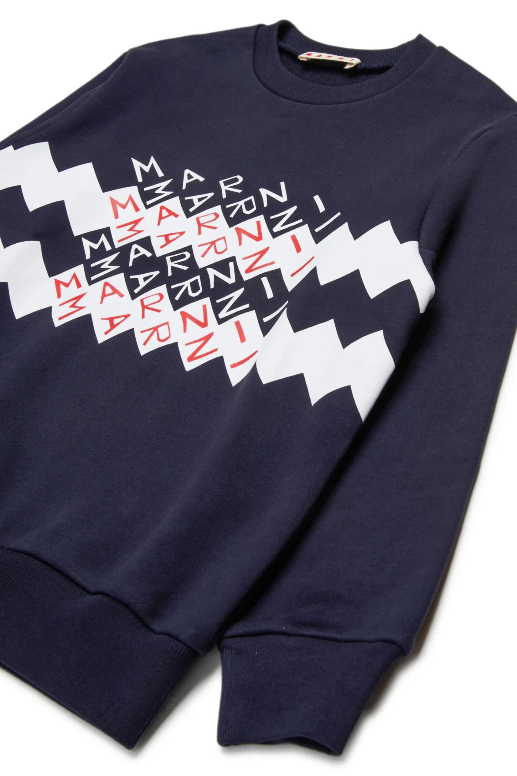 Sweatshirts | Sweatshirts>MARNI Promenade branded crew-neck sweatshirt blue navy