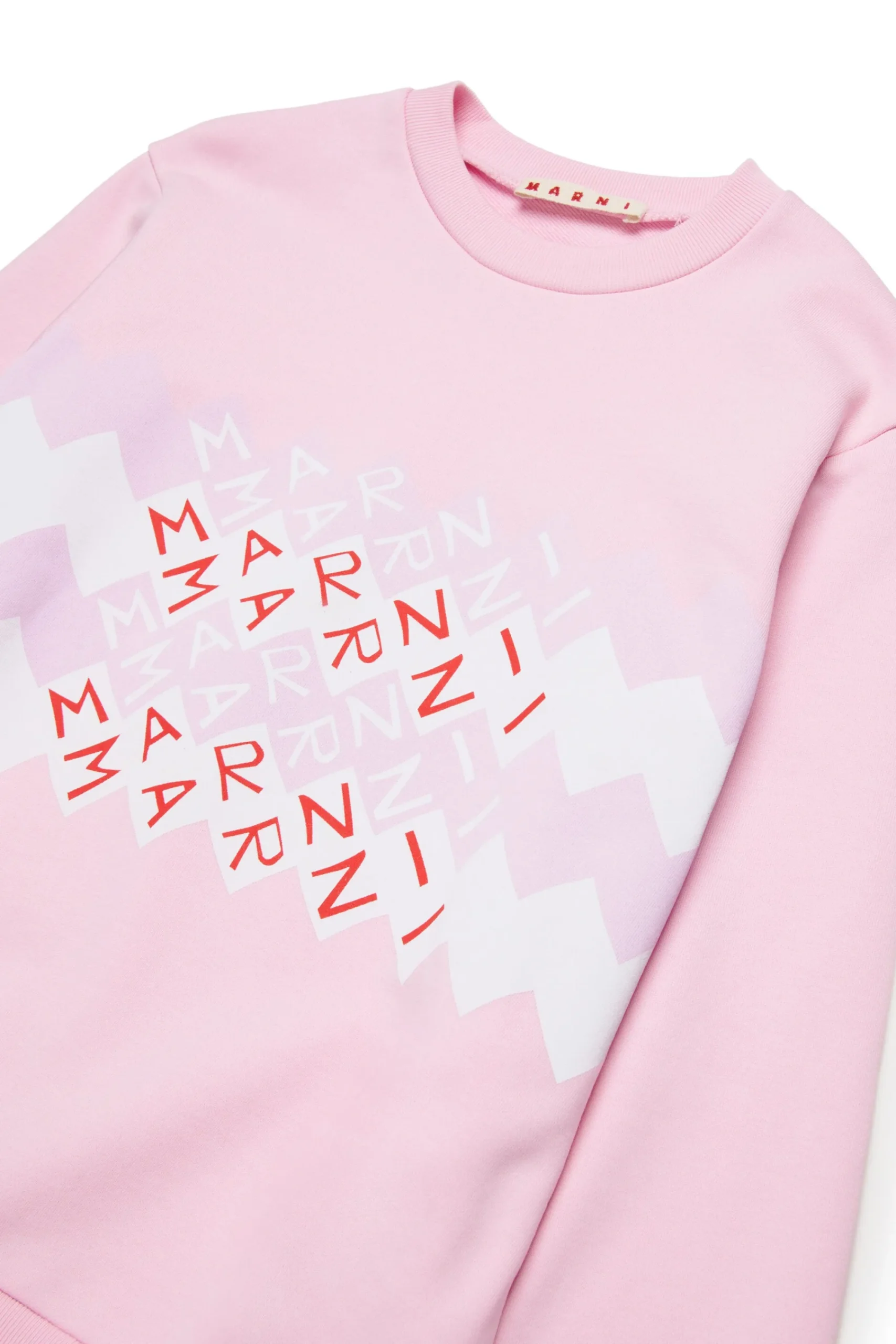 Sweatshirts | Sweatshirts>MARNI Promenade branded crew-neck sweatshirt light pink