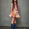 Dresses | Party Looks>DSQUARED2 Psychedelic Dreams allover dress slime green