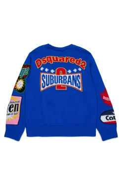 Knitwear | Knitwear>DSQUARED2 Pullover with Urban graphics blue surf the web