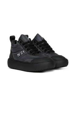 Sneakers | Sneakers>N°21 Quilted midi trainers anthracite gray
