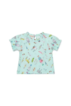 T-Shirts>MARNI Rainbow Day allover T-shirt placid blue