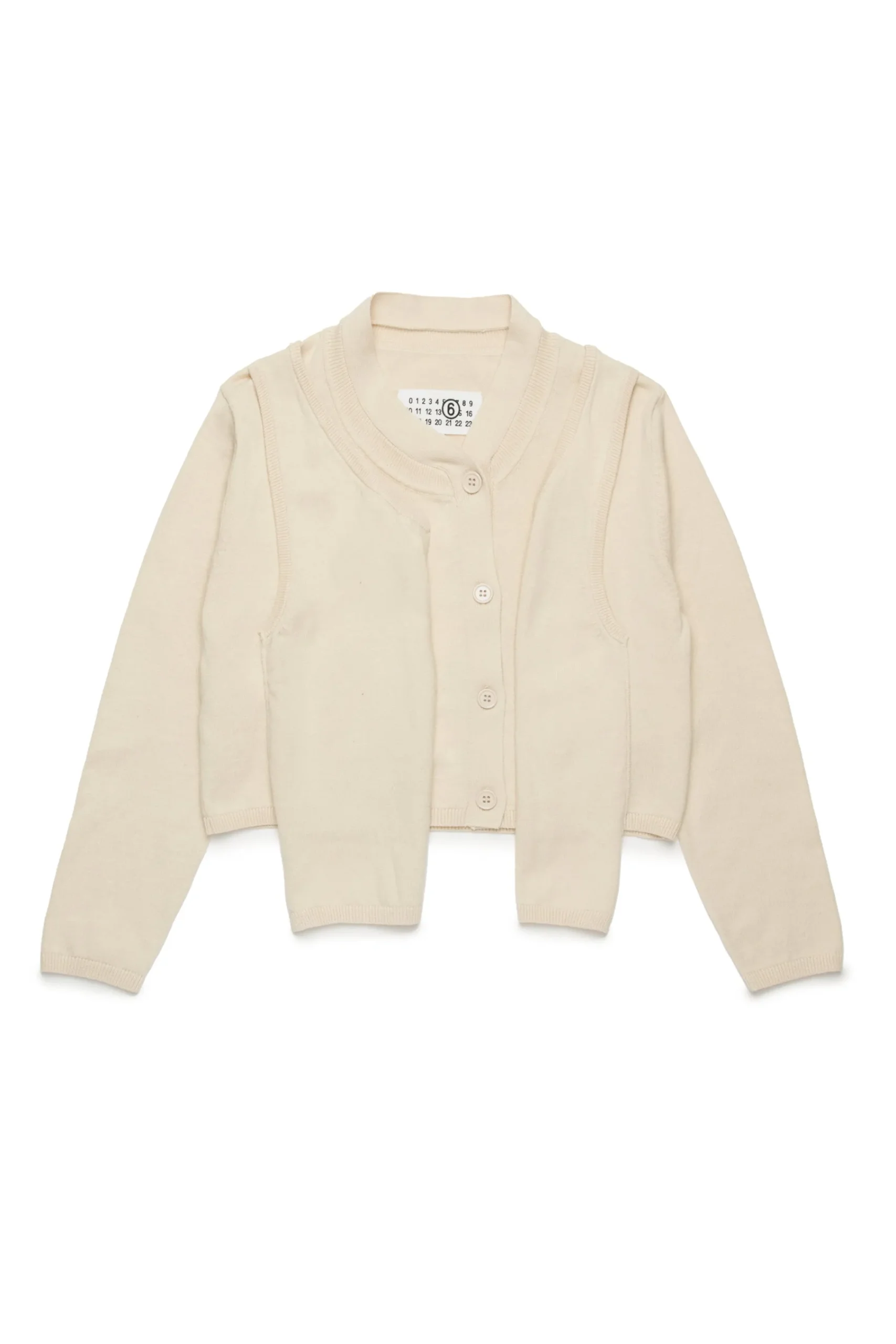 Knitwear | Knitwear>MM6 MAISON MARGIELA Re-cut cotton cardigan sand