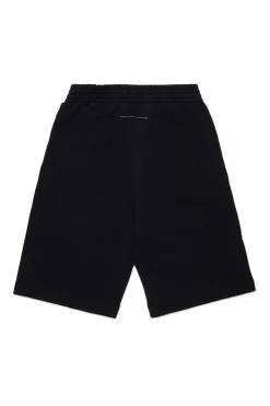 Shorts | Shorts>MM6 MAISON MARGIELA Re-cut fleece shorts black