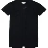 Dresses>MM6 MAISON MARGIELA Re-cut knit half-sleeve dress black