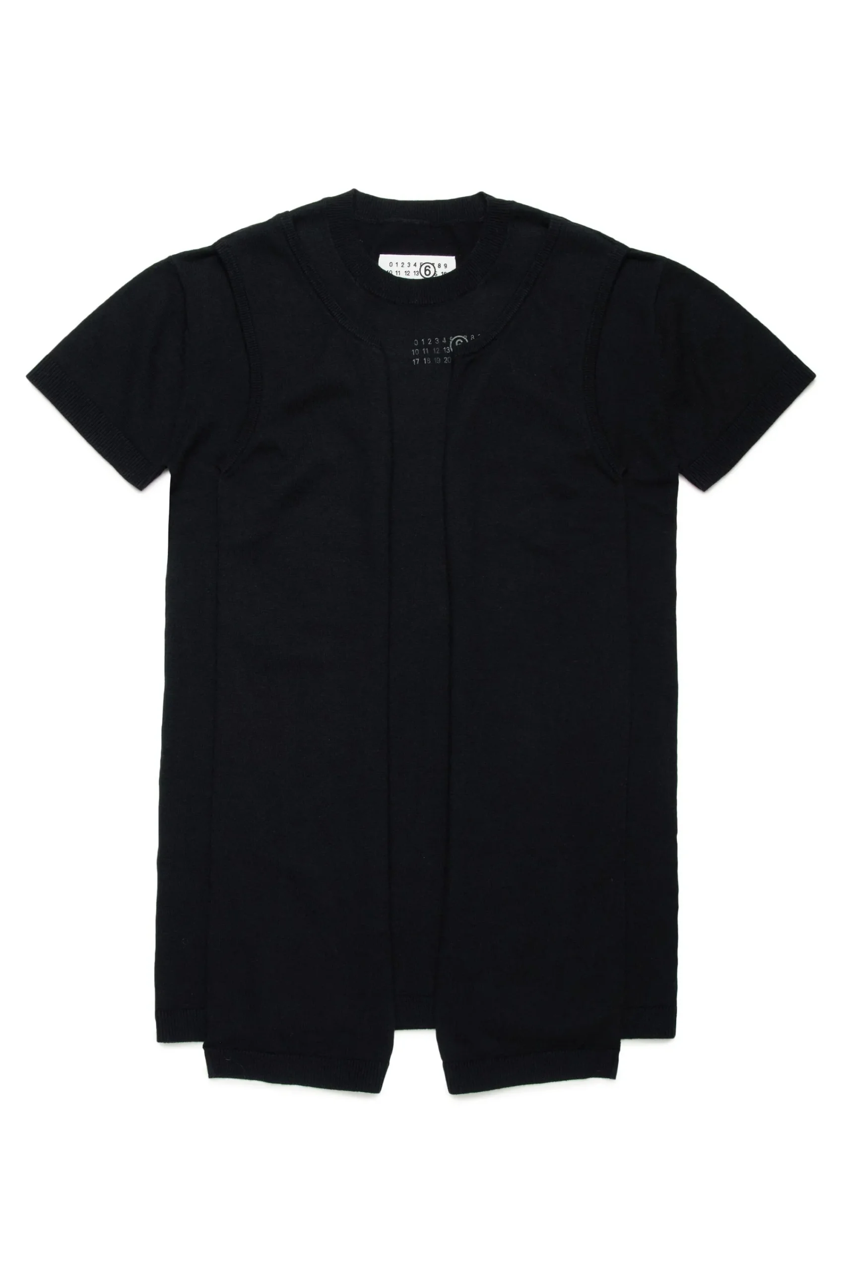 Dresses>MM6 MAISON MARGIELA Re-cut knit half-sleeve dress black
