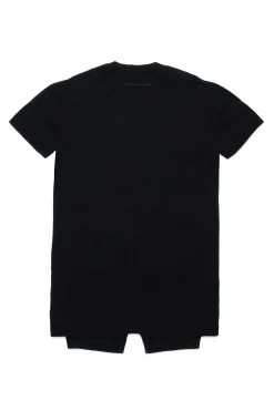 Dresses>MM6 MAISON MARGIELA Re-cut knit half-sleeve dress black