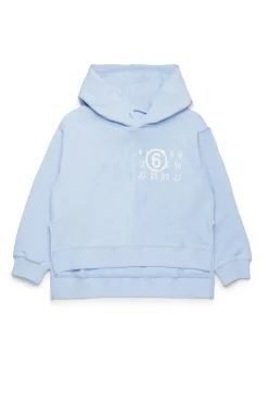 Sweatshirts | Logomania>MM6 MAISON MARGIELA Recut sweatshirt with Stamp Numbers light bluette