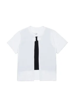 T-Shirts | T-Shirts>MM6 MAISON MARGIELA Re-cut T-shirt with raw cut details white