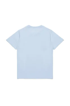 T-Shirts | Logomania>MM6 MAISON MARGIELA Re-cut T-shirt with Stamp Numbers light bluette