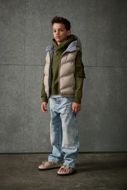 Jackets And Padded Jackets | Logomania>DSQUARED2 Reversible padded vest with DSQ2 logo blue surf the web