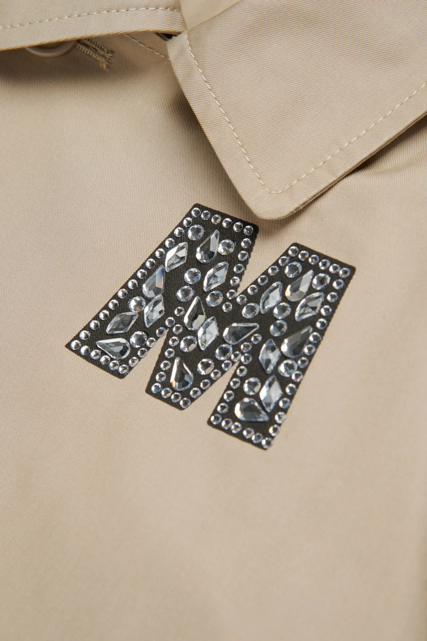 Jackets And Padded Jackets | Party Looks>MARNI Rhinestones branded car coat jacket sand