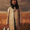 Jackets And Padded Jackets | Party Looks>MARNI Rhinestones branded trench jacket sand