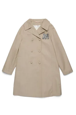 Jackets And Padded Jackets | Party Looks>MARNI Rhinestones branded trench jacket sand