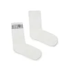Socks | Logomania>MM6 MAISON MARGIELA Ribbed socks branded with numeric logo white