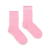 Socks | Logomania>MM6 MAISON MARGIELA Ribbed socks branded with numeric logo light pink