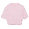 Knitwear>MARNI Ribbed tops with rips light pink