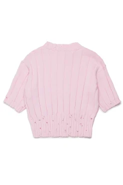 Knitwear>MARNI Ribbed tops with rips light pink