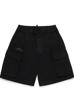 Shorts>DSQUARED2 Ripstop cotton cargo shorts black