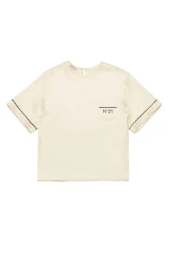 Shirts>N°21 Satin branded shirt creamy white