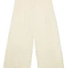 Pants | Party Looks>N°21 Satin palazzo pants with pleats creamy white