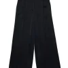 Pants | Party Looks>N°21 Satin palazzo pants with pleats black