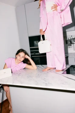 Pants | Party Looks>N°21 Satin palazzo pants with pleats pink