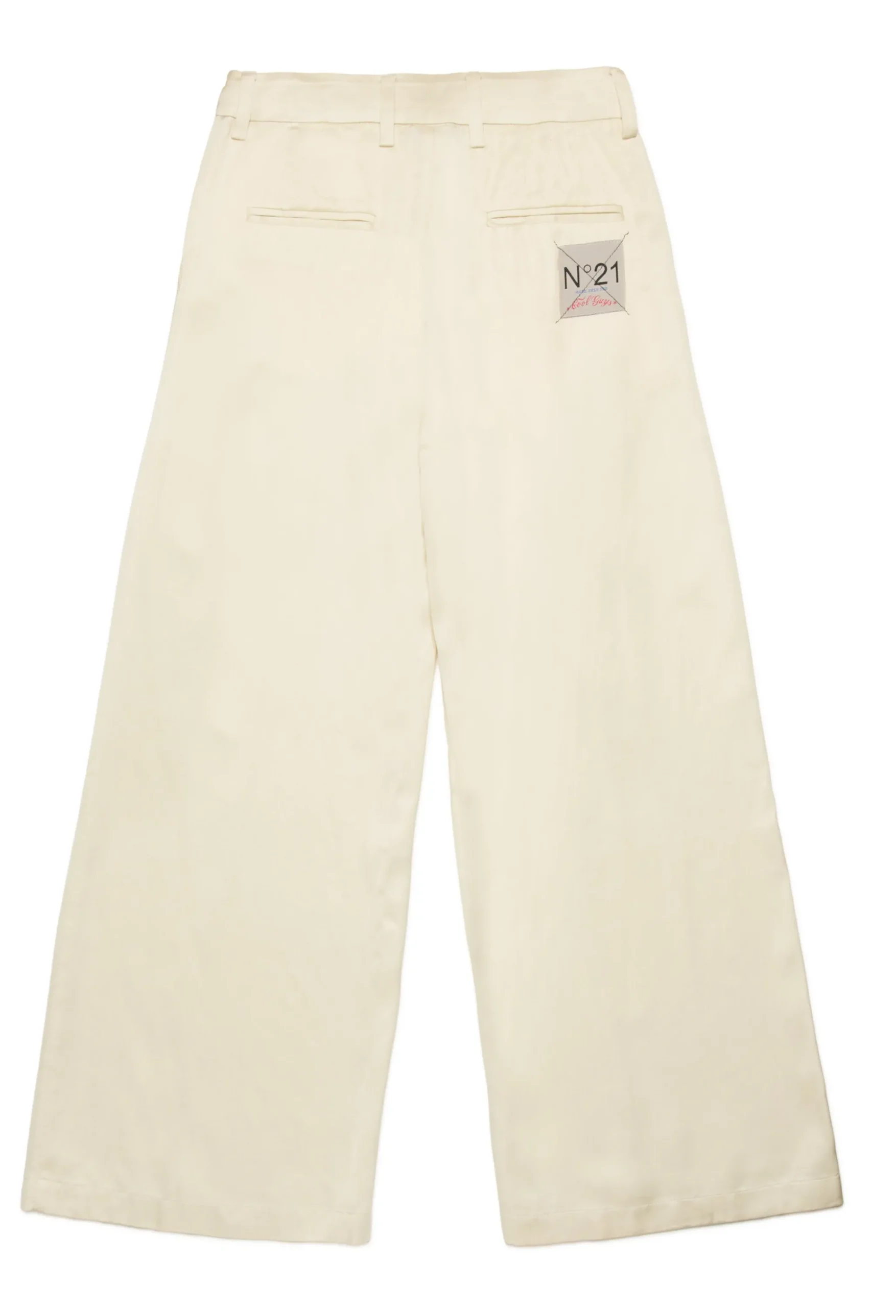 Pants | Party Looks>N°21 Satin palazzo pants with pleats creamy white