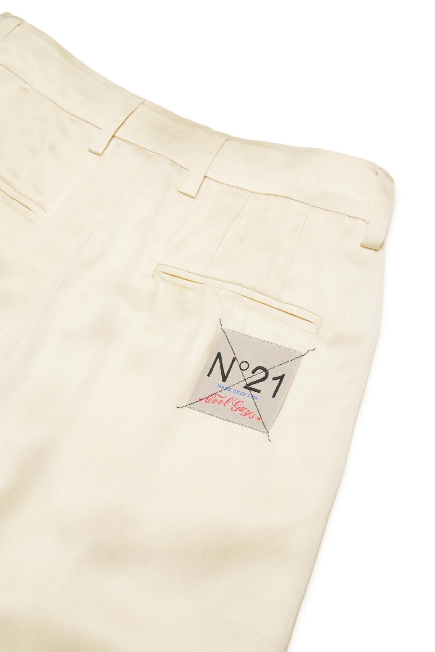 Pants | Party Looks>N°21 Satin palazzo pants with pleats creamy white