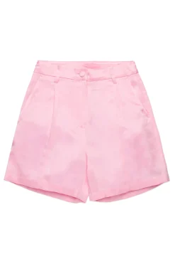 Shorts | Party Looks>N°21 Satin shorts with pleats pink