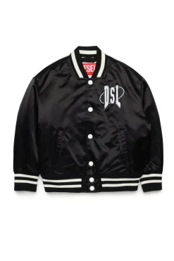 Logomania | Logomania>DIESEL Satin varsity bomber jacket black