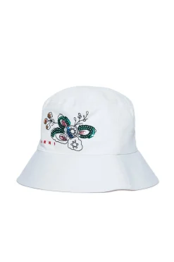 Hats And Caps>MARNI Sequined fisherman hat hangtag yellow