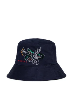 Hats And Caps>MARNI Sequined fisherman hat blue navy