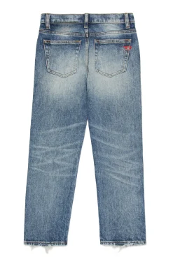 Denim-Mania | Denim-Mania>DIESEL Shaded straight jeans with abrasions - 2020 D-Viker blue denim