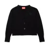 Knitwear | Oval D By Diesel>DIESEL Shaved knit cardigan branded with Oval D logo black