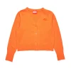 Oval D By Diesel | Oval D By Diesel>DIESEL Shaved knit cardigan branded with Oval D logo orange