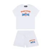 Tracksuits And Baby Set | Activewear>DSQUARED2 Short jumpsuit with D2 Suburbans graphics white