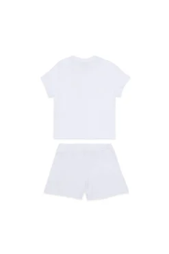 Tracksuits And Baby Set | Activewear>DSQUARED2 Short jumpsuit with D2 Suburbans graphics white