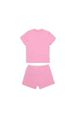 Tracksuits And Baby Set | Activewear>DSQUARED2 Short jumpsuit with D2 Suburbans graphics minnie pink