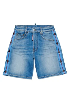 Shorts | Shorts>DSQUARED2 Shorts in shaded denim with tape blue denim