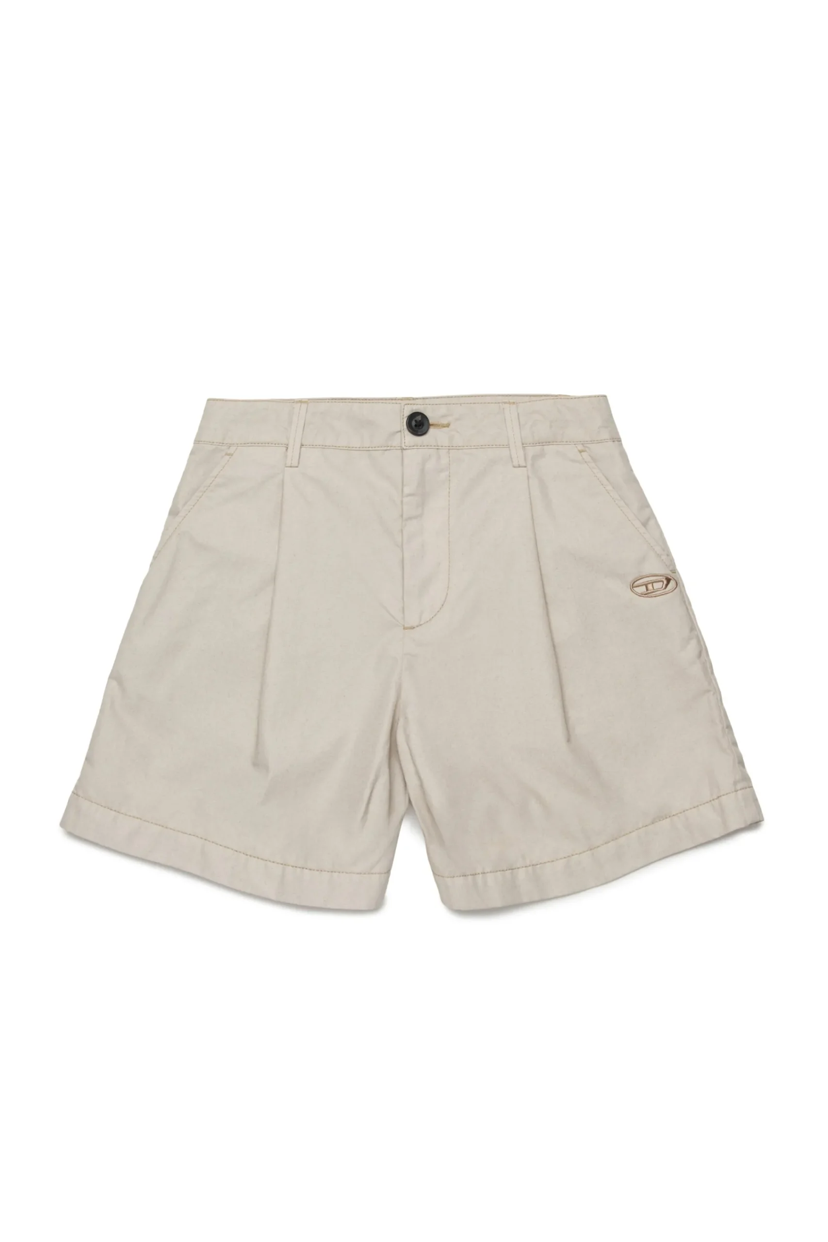 Shorts>DIESEL Shorts with darts and Oval D logo beige
