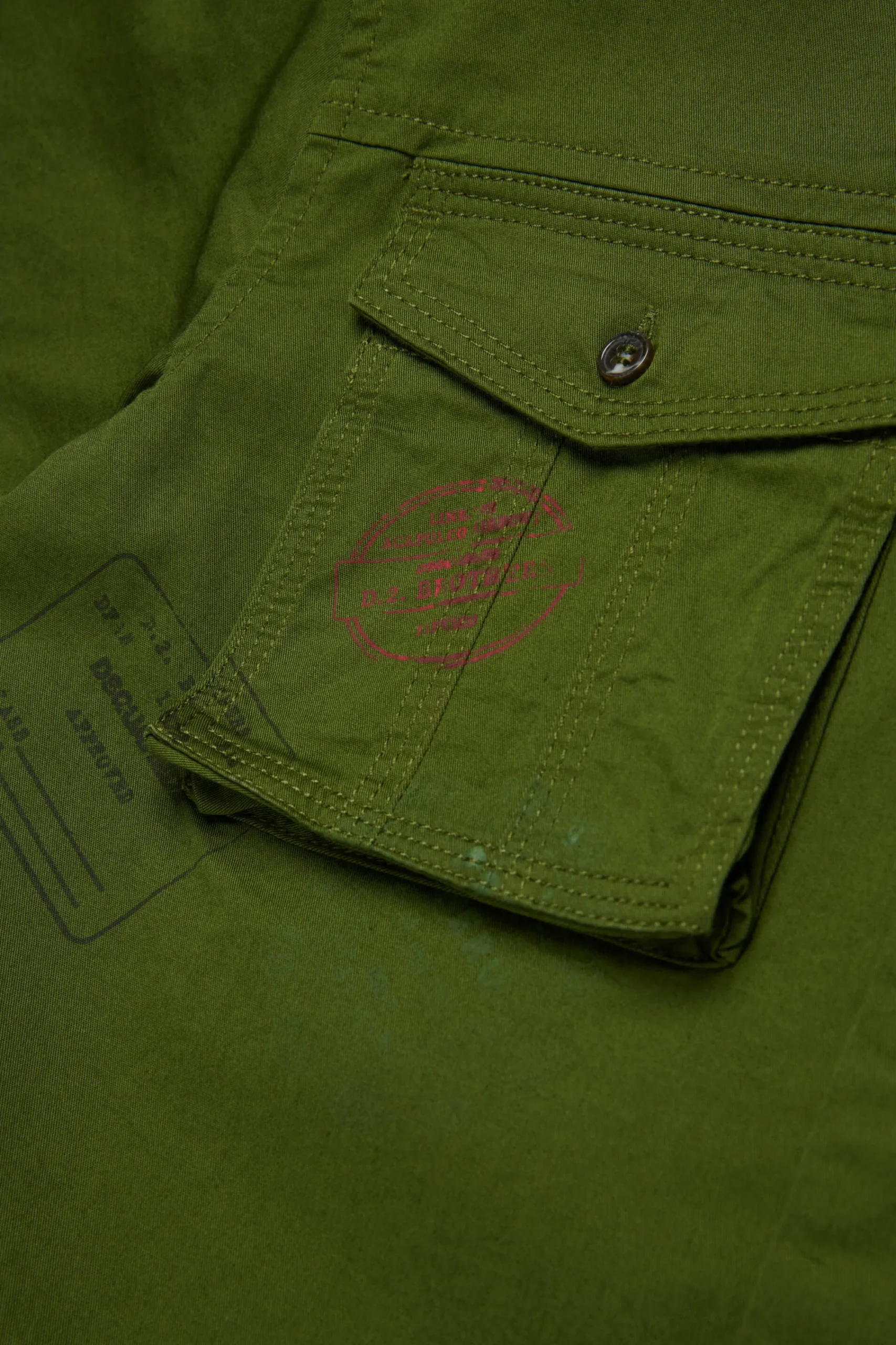 Shirts>DSQUARED2 Short-sleeved shirt with Passport graphics dark olive green