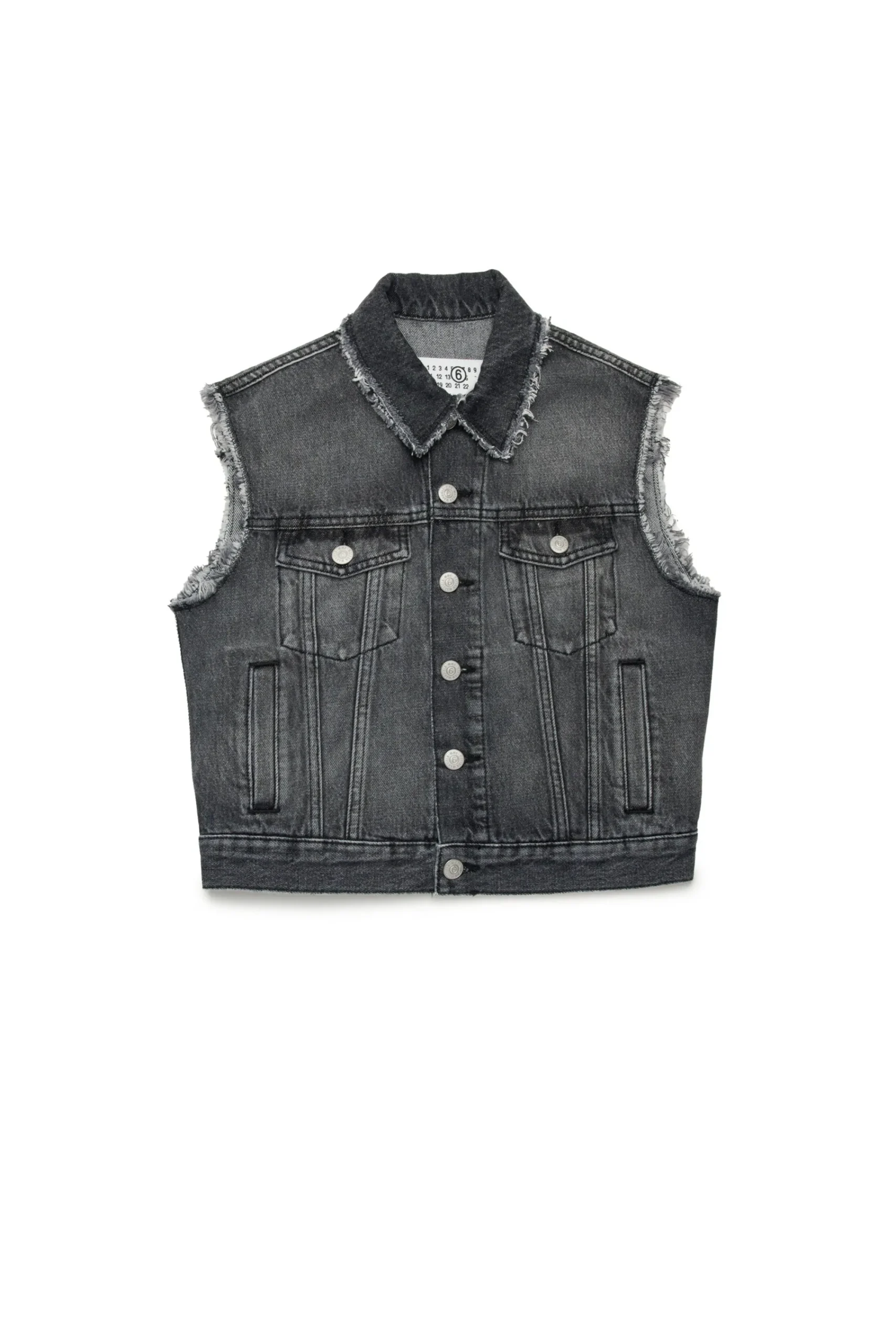 Jackets And Padded Jackets | Denim-Mania>MM6 MAISON MARGIELA Sleeveless black denim jacket Denim Black